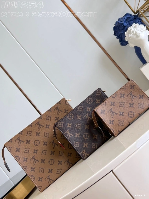 VUITTON Toilet Pouch-25*20*5.5cm LOUIS Trio 0320